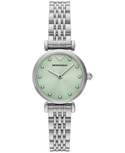Emporio Armani Women's Stainless Steel Bracelet Watch 28mm In Silver