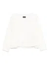 Emporio Armani Logo Crew Neck Cotton Sweatshirt With Ribbed Cuffs And Hem In White