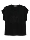 Emporio Armani Crew Neck Logo T-shirt With Turn-up Cuffs In Black