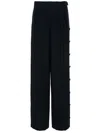 Emporio Armani Pleated Wide Leg Trousers In Nero
