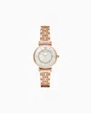 Emporio Armani Women's Two-hand Rose Gold-tone Stainless Steel Watch In Multicoloured