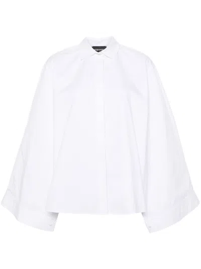 Emporio Armani Oversize Cotton Shirt In Blanco