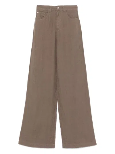 EMPORIO ARMANI WOMEN'S WIDE-LEG 100% LINEN TROUSERS