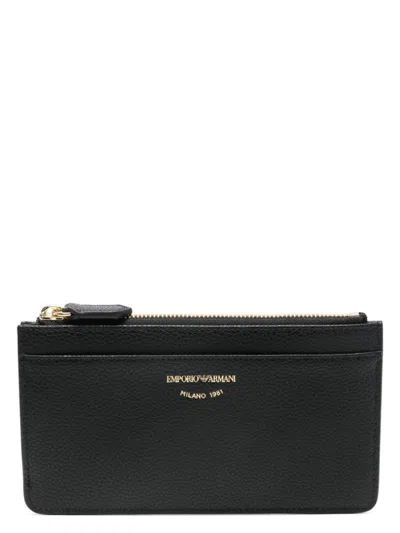 Emporio Armani Women's Zipped Card Holder In Black