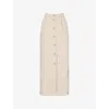 Emporio Armani Womens Pleat-front Button-down Cotton Maxi Skirt Rope In Rope