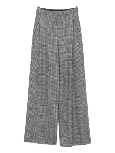 Emporio Armani Wool And Cotton Trousers In Gray