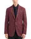 Emporio Armani Wool & Linen Blend Sport Jacket In Black Bean