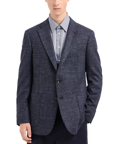 Emporio Armani Wool & Linen Blend Sport Jacket In Fancy Purple