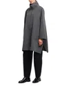 Emporio Armani Wool & Silk Zip Coat In Gray