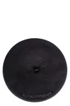 Emporio Armani Round Wool Hat Embellished Design In Black