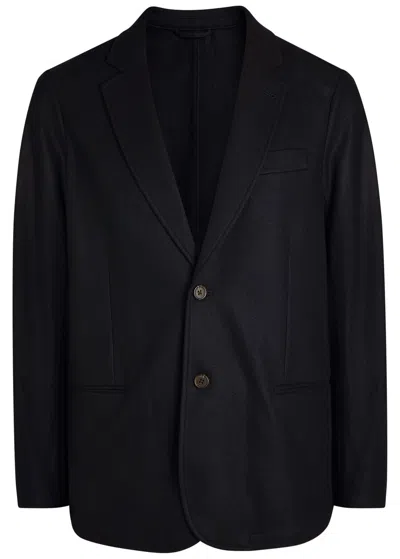 Emporio Armani Wool Blazer In Blue