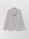 Emporio Armani Mens Beige Scuro Melange Chunky-knit Asymmetric Wool-blend Blazer