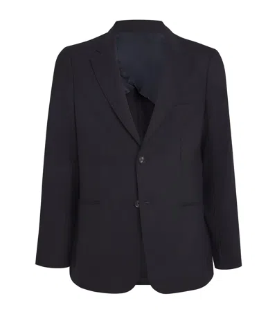 Emporio Armani Wool-blend Blazer In Blue