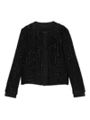 Emporio Armani Wool Blend Blazer Jacket In Black