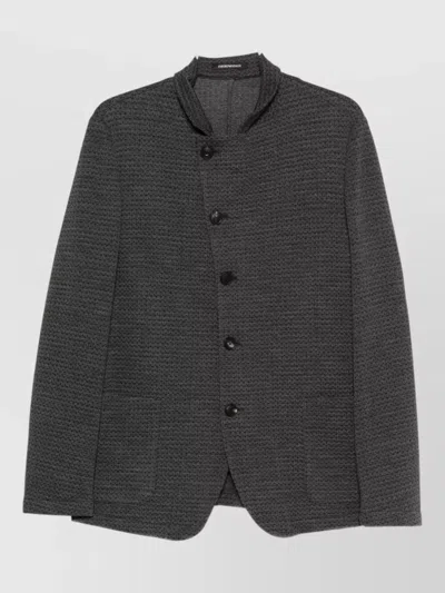 Emporio Armani Wool Blend Blazer Jacket Long Sleeves In Brown