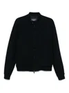 Emporio Armani Wool Blend Blouson Jacket In Black