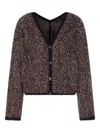Emporio Armani Leopard Print Long Sleeve Knitwear Cardigan In Multi