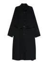 Emporio Armani Wool Blend Coat In Black