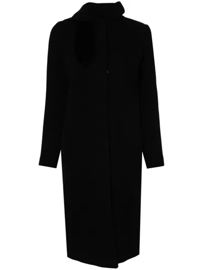 Emporio Armani Corduroy Coat In Black