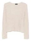 Emporio Armani Wool Blend Crewneck Sweater In Sand