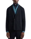 Emporio Armani Wool Blend Knit Blazer In Solid Medium