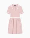 Emporio Armani Wool-blend Knit Dress With Polo-shirt Collar In Pink
