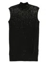 Emporio Armani Wool Blend Mini Dress In Black