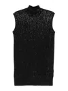 Emporio Armani Wool Blend Mini Dress In Black