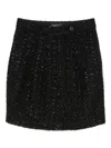 Emporio Armani Wool Blend Mini Skirt In Black