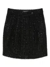 Emporio Armani Wool Blend Mini Skirt In Black