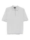 Emporio Armani Wool Blend Polo Shirt In Gray