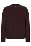 Emporio Armani Asv New York Capsule Collection Virgin-wool Jumper With Jacquard Writing In Brown