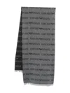 Emporio Armani Monogram-pattern Knitted Scarf