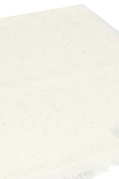 Emporio Armani Wool Blend Shawl In White