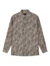 Emporio Armani Fluid-fabric Shirt With Animal Print In Multi