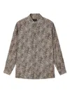Emporio Armani Fluid-fabric Shirt With Animal Print In Gray