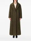 Emporio Armani Long Belted Coat Notched Lapels In Brown
