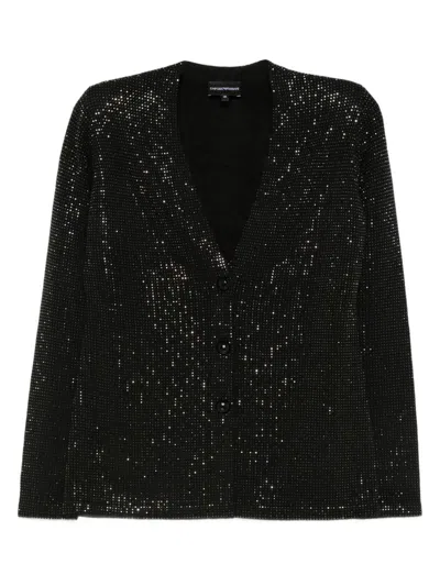 Emporio Armani Wool Blend Single-breasted Jacket In Black