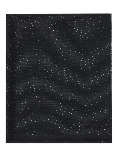 Emporio Armani Wool Blend Stole In Black
