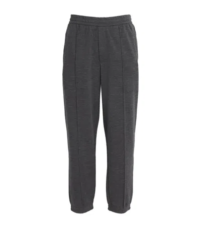 Emporio Armani Wool-blend Straight Sweatpants In Grey