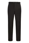 Emporio Armani Wool Blend Tailored Trousers In Black
