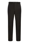 Emporio Armani Wool Blend Tailored Trousers In Black