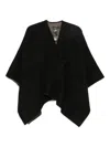Emporio Armani Wool Cape In Black