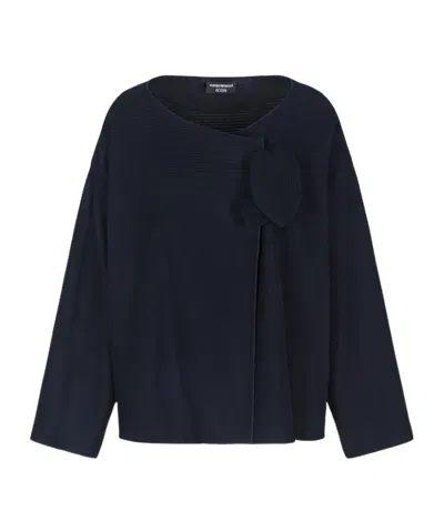 Emporio Armani Wool Casual Jacket In Blue