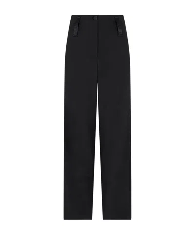 Emporio Armani Wool Casual Pants In Black
