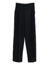 Emporio Armani Wool Checked Trousers In Black