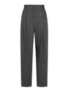 Emporio Armani Wool Checked Trousers In Gray