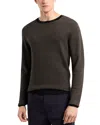 Emporio Armani Wool Chevron Jacquard Regular Fit Sweater In Silver