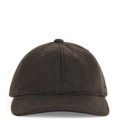 Emporio Armani Wool Cloth Baseball Cap In Green