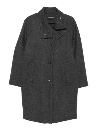 Emporio Armani Wool Coat In Gray